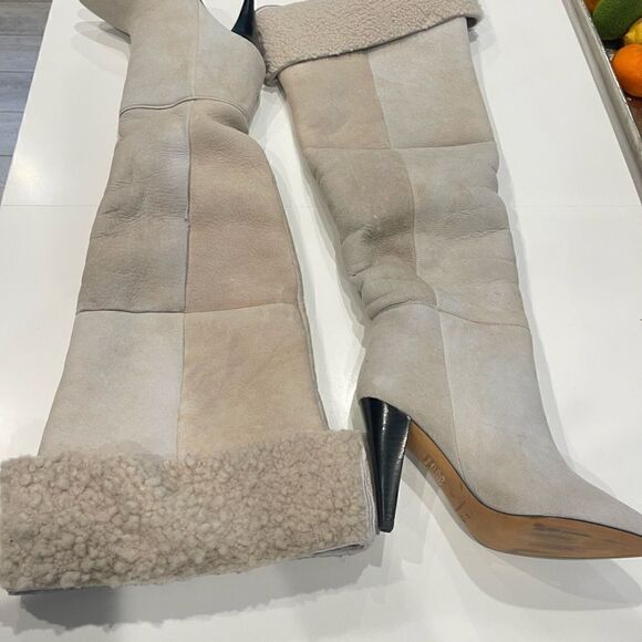 IRO Graceful shearling over-the-knee boots New (Flawed) - Picture 4 of 11
